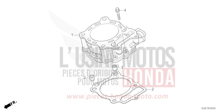 ZYLINDER von CRF150R "Big Wheels" EXTREME RED (R292) von 2022